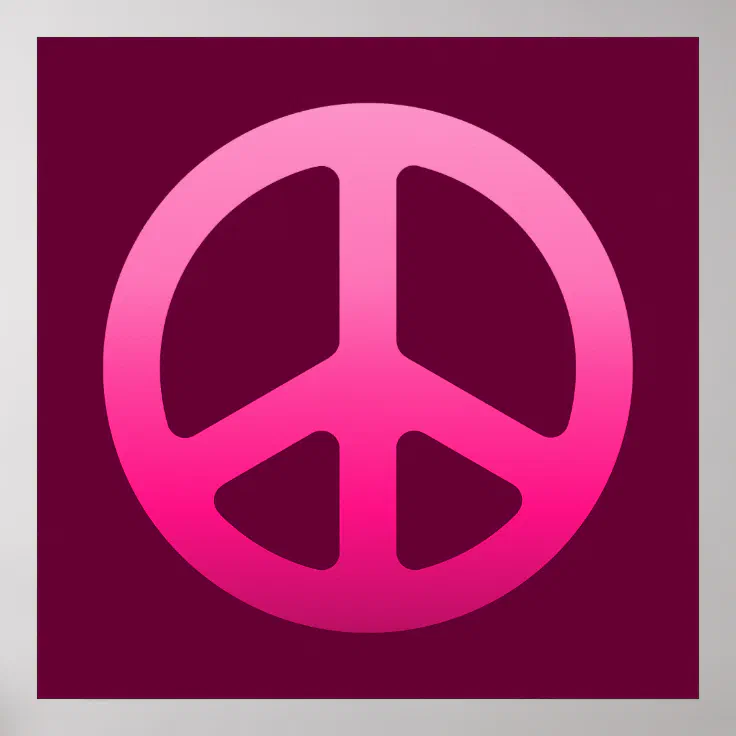 Pink Peace Sign Poster | Zazzle