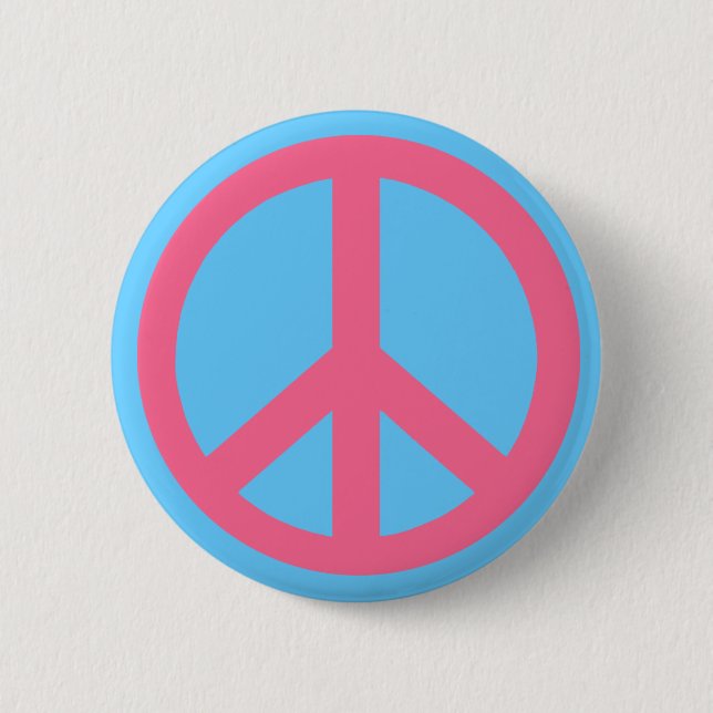 Pink Peace Sign Products Pinback Button (Front)