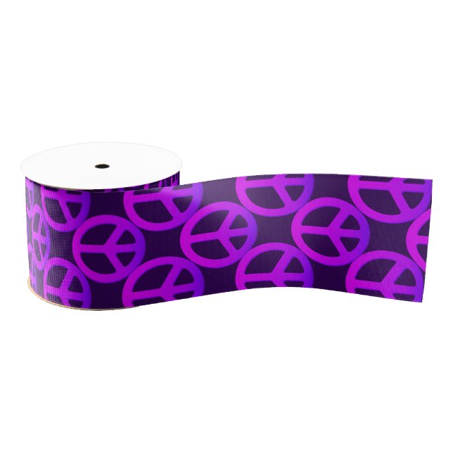 Pink Peace Sign Ribbon (Spool)
