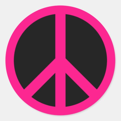 Pink Peace Sign Sticker