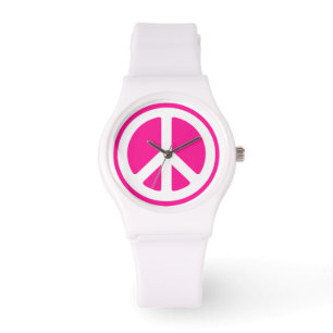 Pink Peace Sign Watch