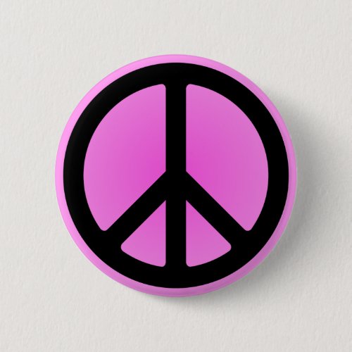 Pink Peace Symbol Button