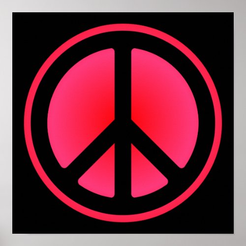 Pink Peace Symbol Poster