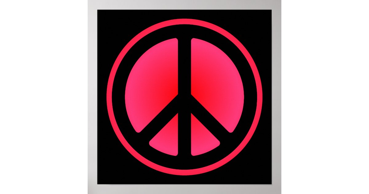 Pink Peace Symbol Poster Zazzle