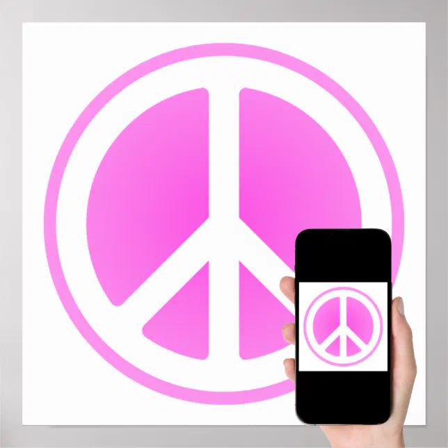 Pink Peace Symbol Poster Zazzle