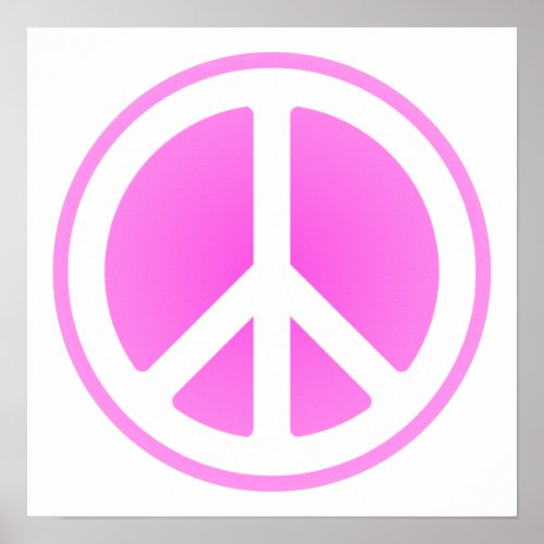 Pink Peace Symbol Poster