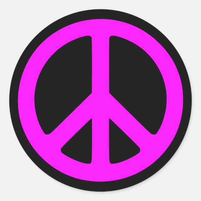 Pink Peace Symbol Stickers (Front)