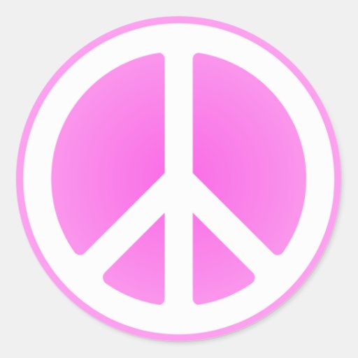 Pink Peace Symbol Stickers | Zazzle