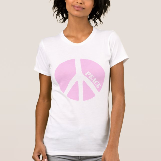 Pink Peace Symbol T-Shirt (Front)