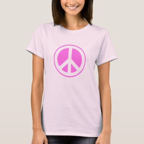 Pink Peace Symbol T_Shirt