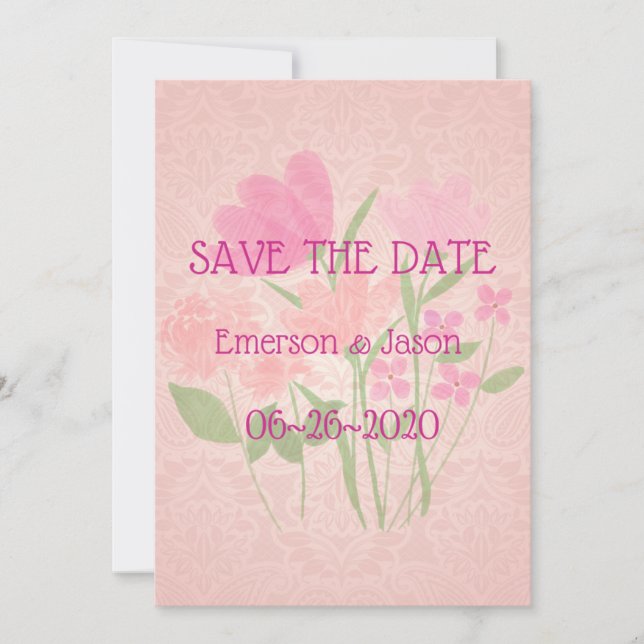 Pink & Peach #6 Save The Date (Front)
