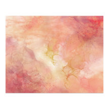 Pink Peach Abstract Ink Painting
