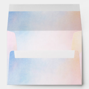 Pink Peach Blue Watercolor Tie Dye Envelope