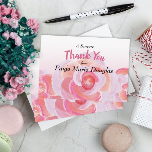 Pink Peach Botanical Garden Roses Spring Card