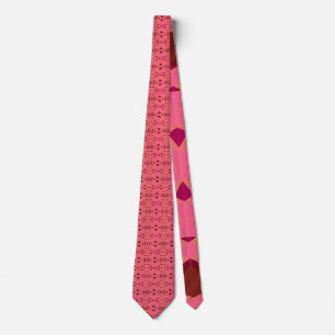 Pink Peach Brown Art Deco Valentine’s Day Fun Gift Neck Tie