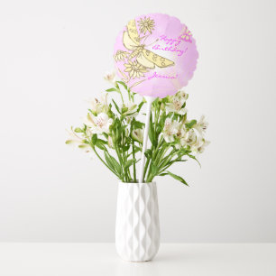 Pink Peach Butterfly Balloon