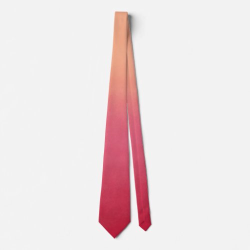 Pink Peach Coral Abstract Ombre Gradient Colorful Neck Tie