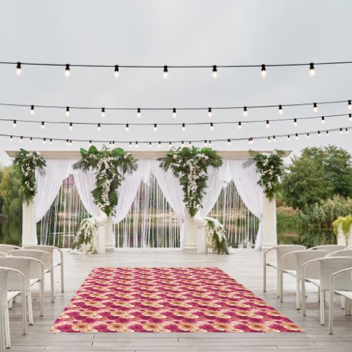 Pink Peach Floral Outdoor Rug