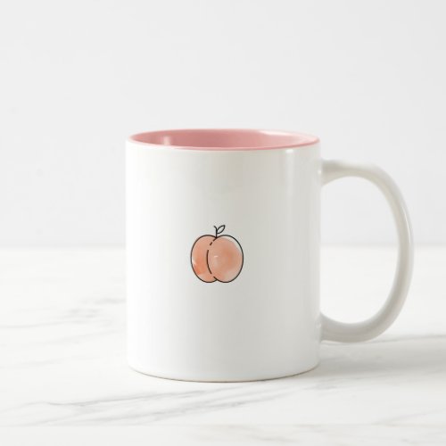 Pink Peach Fruit Minimal Mug