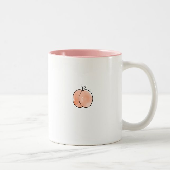 Pink Peach Fruit Minimal Mug (Right)