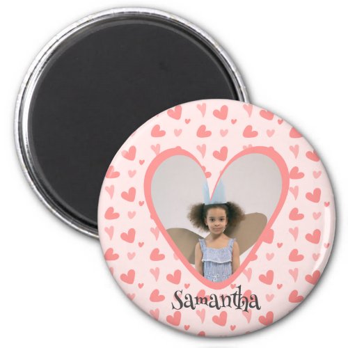 Pink Peach Hearts Photo Magnet