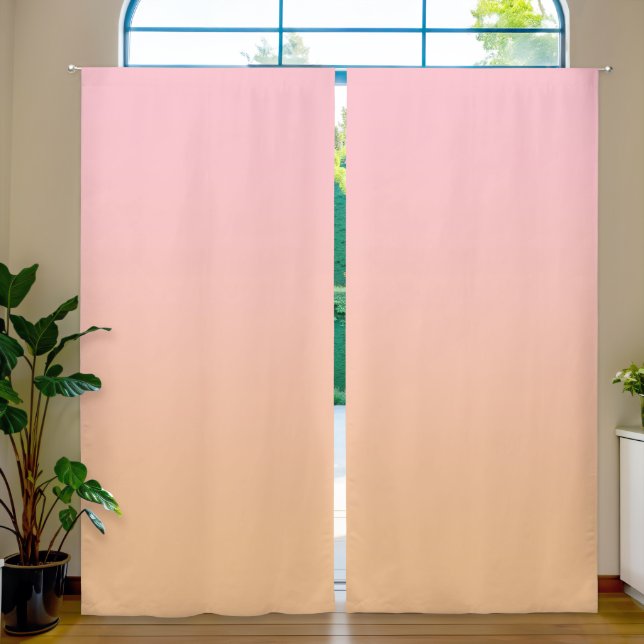 Pink Peach Orange Gradient Blackout Curtains (Living Room)