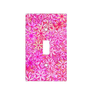 pink, peach, orchid and coral flowers light switch cover