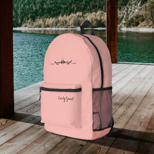 Pink Peach Personalized With Name Printed Backpack