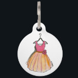 Pink Peach Prom Party Retro Vintage Fashionista Pet Name Tag<br><div class="desc">Pet tag design features an original illustration of a vintage-inspired peach and pink prom dress. Just personalize with the name of your dog or cat. Lots of coordinating pet products are also available from this shop! Don't see exactly what you're looking for? Contact Rebecca to have a product customized just...</div>