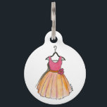 Pink Peach Prom Party Retro Vintage Fashionista Pet Name Tag<br><div class="desc">Pet tag design features an original illustration of a vintage-inspired peach and pink prom dress. Just personalize with the name of your dog or cat. Lots of coordinating pet products are also available from this shop! Don't see exactly what you're looking for? Contact Rebecca to have a product customized just...</div>