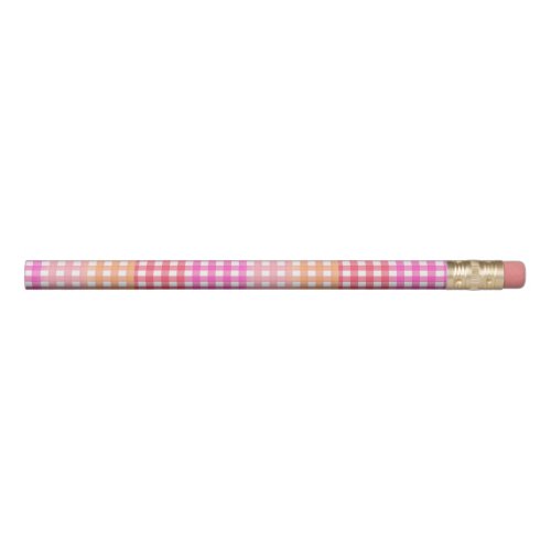 Pink Peach Purple Gingham Classic  Pencil