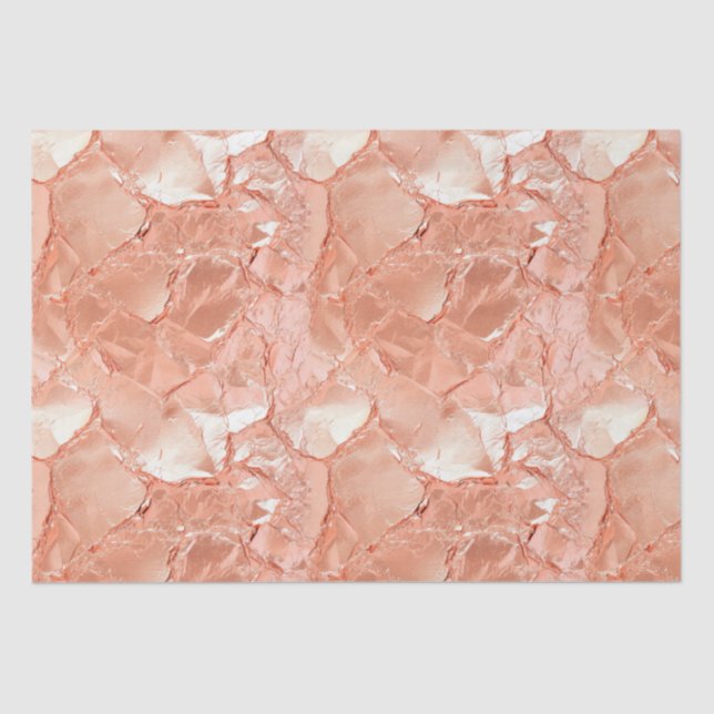 Pink Peach Rose Gold Glam Tissue Paper (Front)