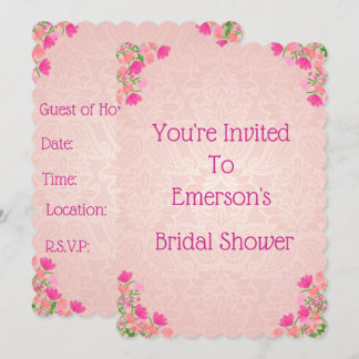 Pink & Peach Scalloped Bridal Shower Invitation