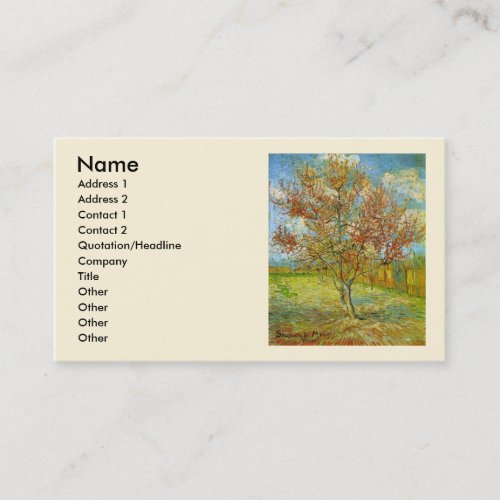 Pink Peach Tree in Blossom by Vincent van Gogh Business Card