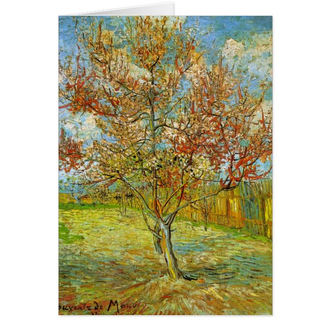 Pink Peach Tree in Blossom by Vincent van Gogh Cards (Front)