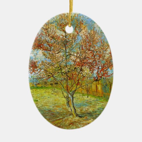 Pink Peach Tree in Blossom by Vincent van Gogh Ceramic Ornament