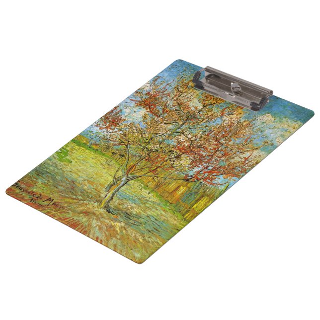 Pink Peach Tree in Blossom by Vincent van Gogh Clipboard (Angled)