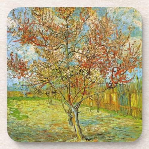 Pink Peach Tree in Blossom by Vincent van Gogh Coaster