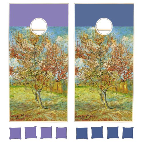 Pink Peach Tree in Blossom by Vincent van Gogh Cornhole Set