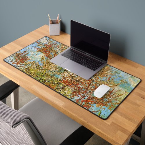 Pink Peach Tree in Blossom by Vincent van Gogh Desk Mat