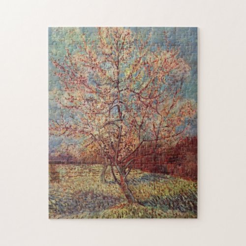 Pink Peach Tree in Blossom by Vincent Van Gogh Jigsaw Puzzle