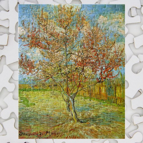 Pink Peach Tree in Blossom by Vincent van Gogh Jigsaw Puzzle