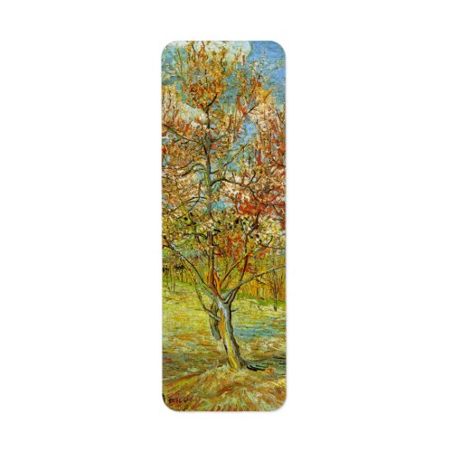 Pink Peach Tree in Blossom by Vincent van Gogh Label