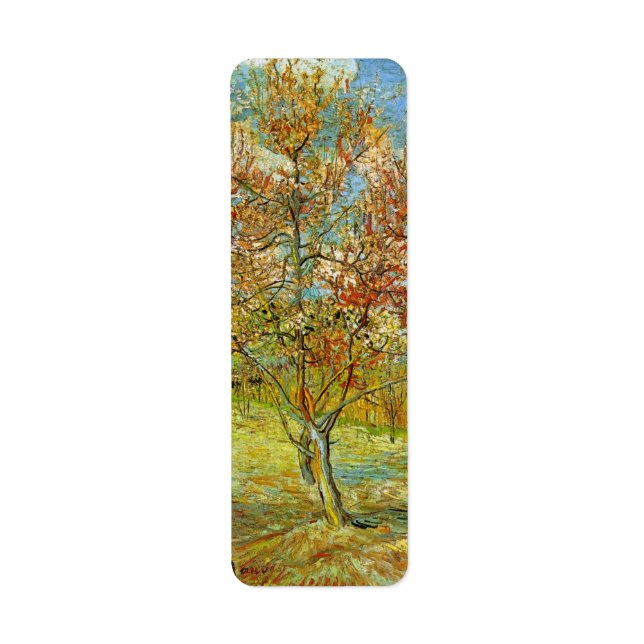 Pink Peach Tree in Blossom by Vincent van Gogh Label (Front)