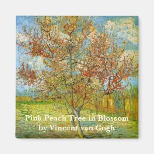 Pink Peach Tree in Blossom by Vincent van Gogh Magnet