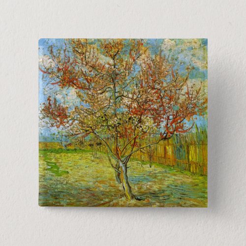 Pink Peach Tree in Blossom by Vincent van Gogh Pinback Button