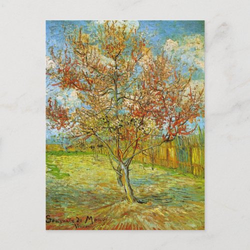 Pink Peach Tree in Blossom by Vincent van Gogh Postcard