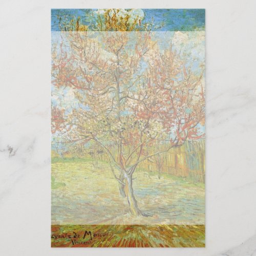 Pink Peach Tree in Blossom by Vincent van Gogh Stationery