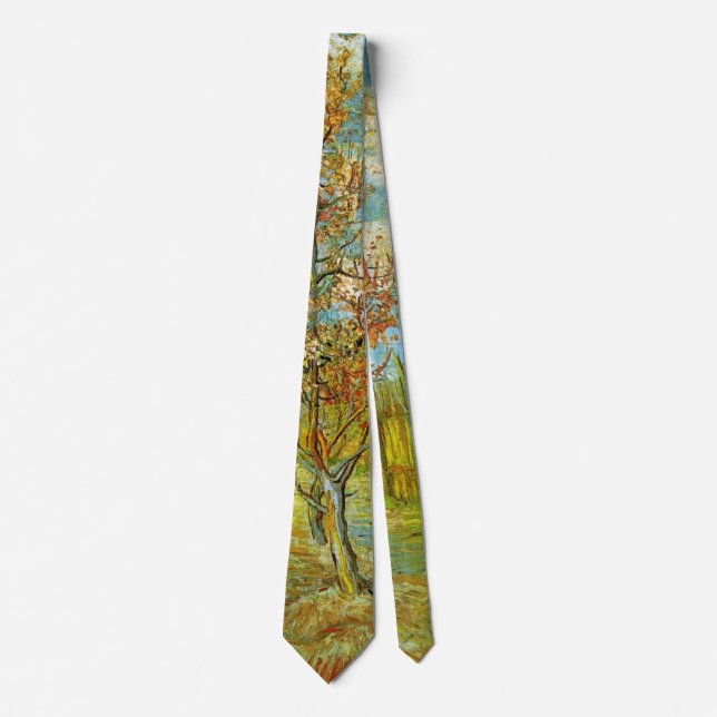 Pink Peach Tree in Blossom by Vincent van Gogh Tie (Front)