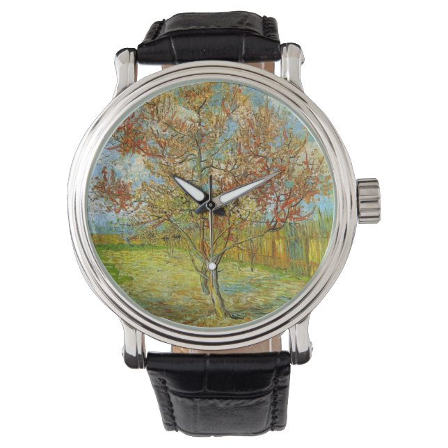 Pink Peach Tree in Blossom by Vincent van Gogh Watch (Front)